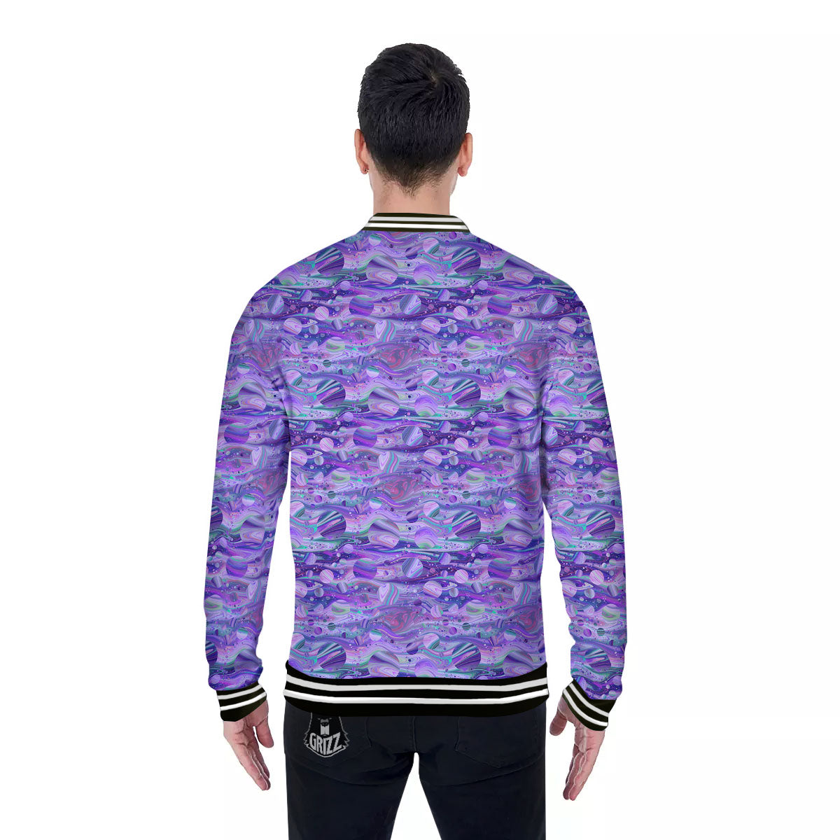 Planets Fantasy Print Pattern Baseball Jacket-grizzshop