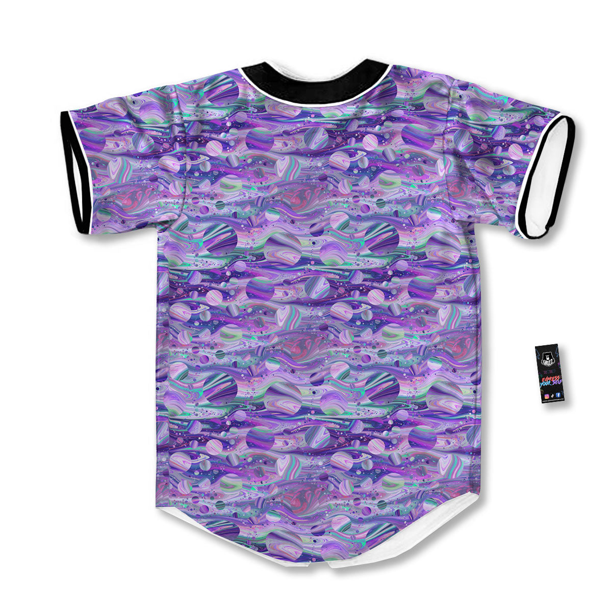 Planets Fantasy Print Pattern Baseball Jersey-grizzshop