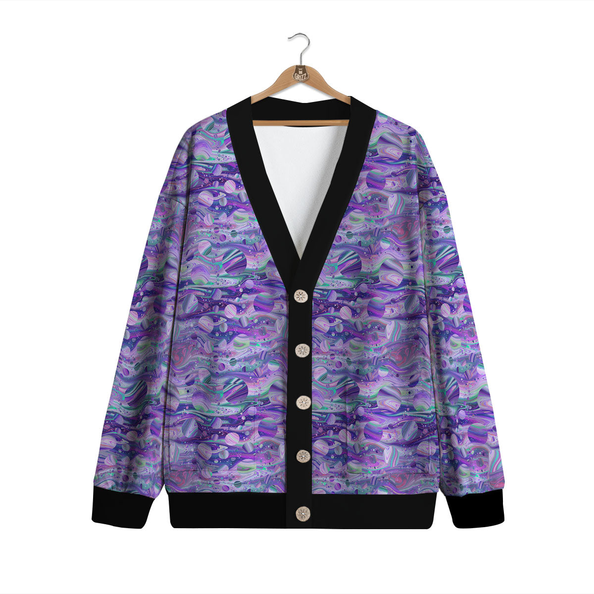 Planets Fantasy Print Pattern Cardigan-grizzshop