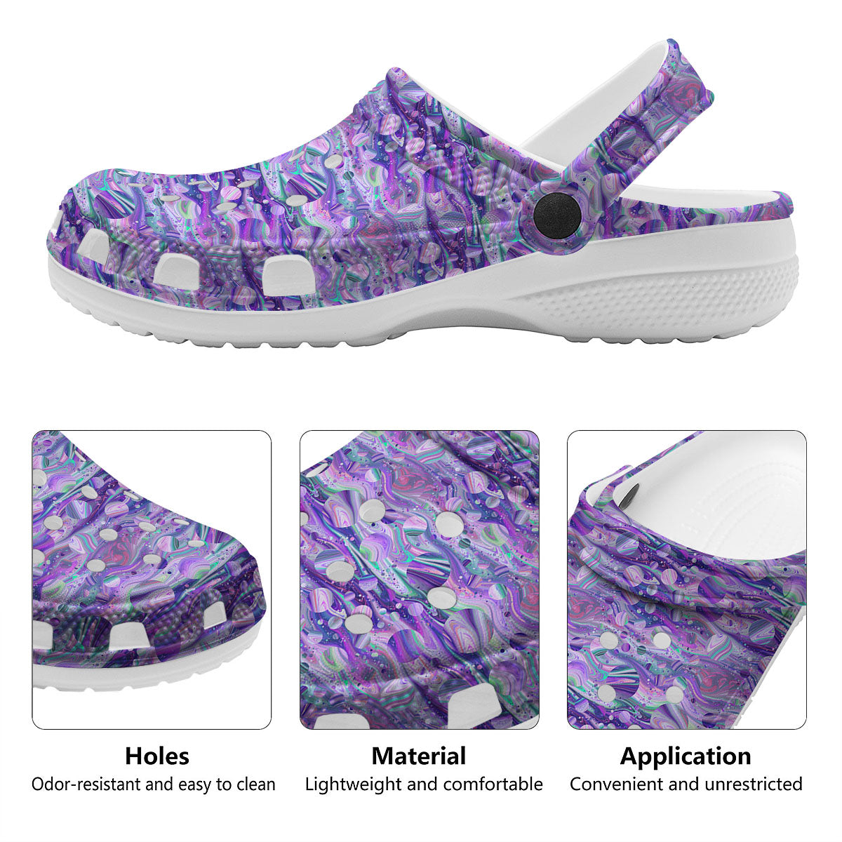 Planets Fantasy Print Pattern Clog-grizzshop