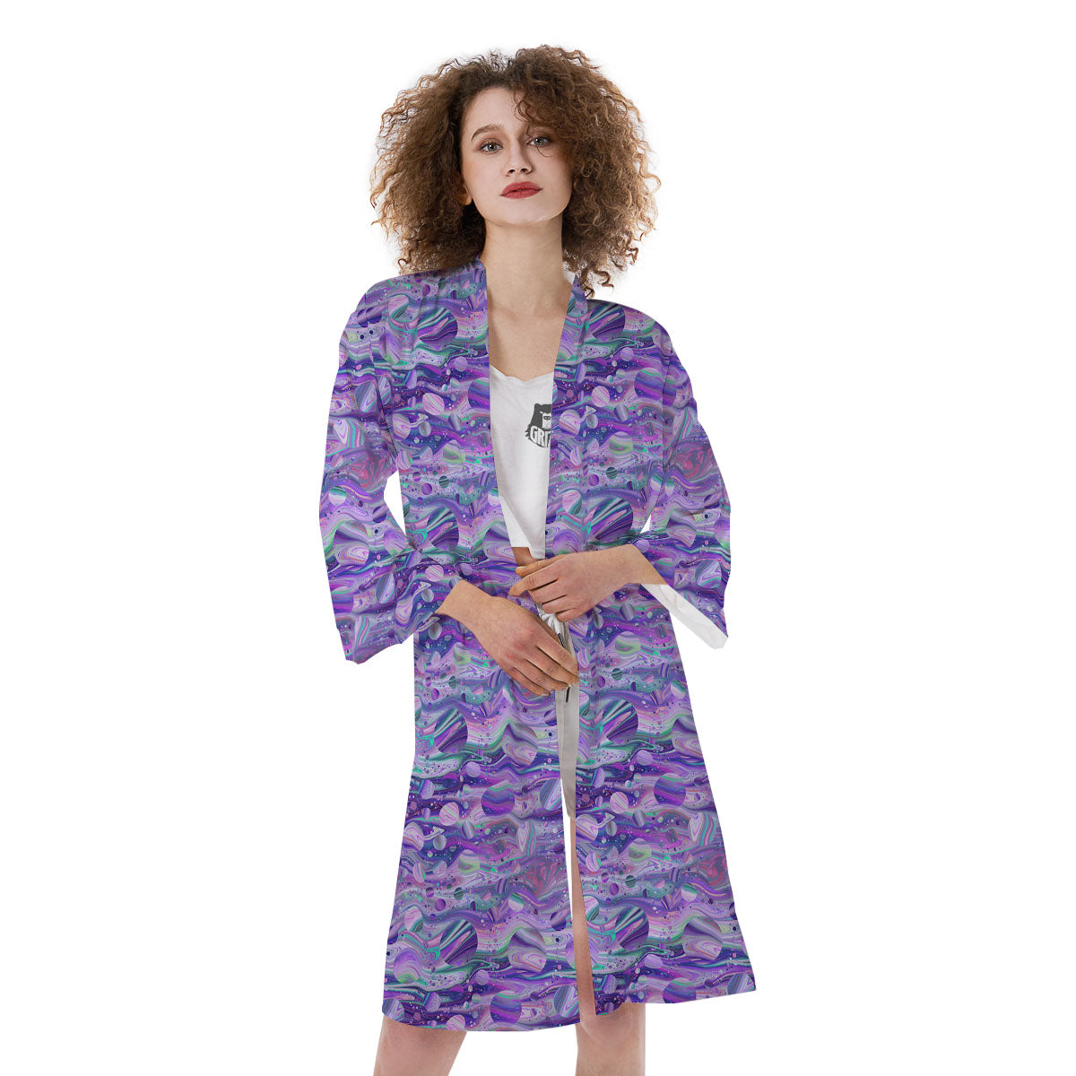 Planets Fantasy Print Pattern Kimono-grizzshop
