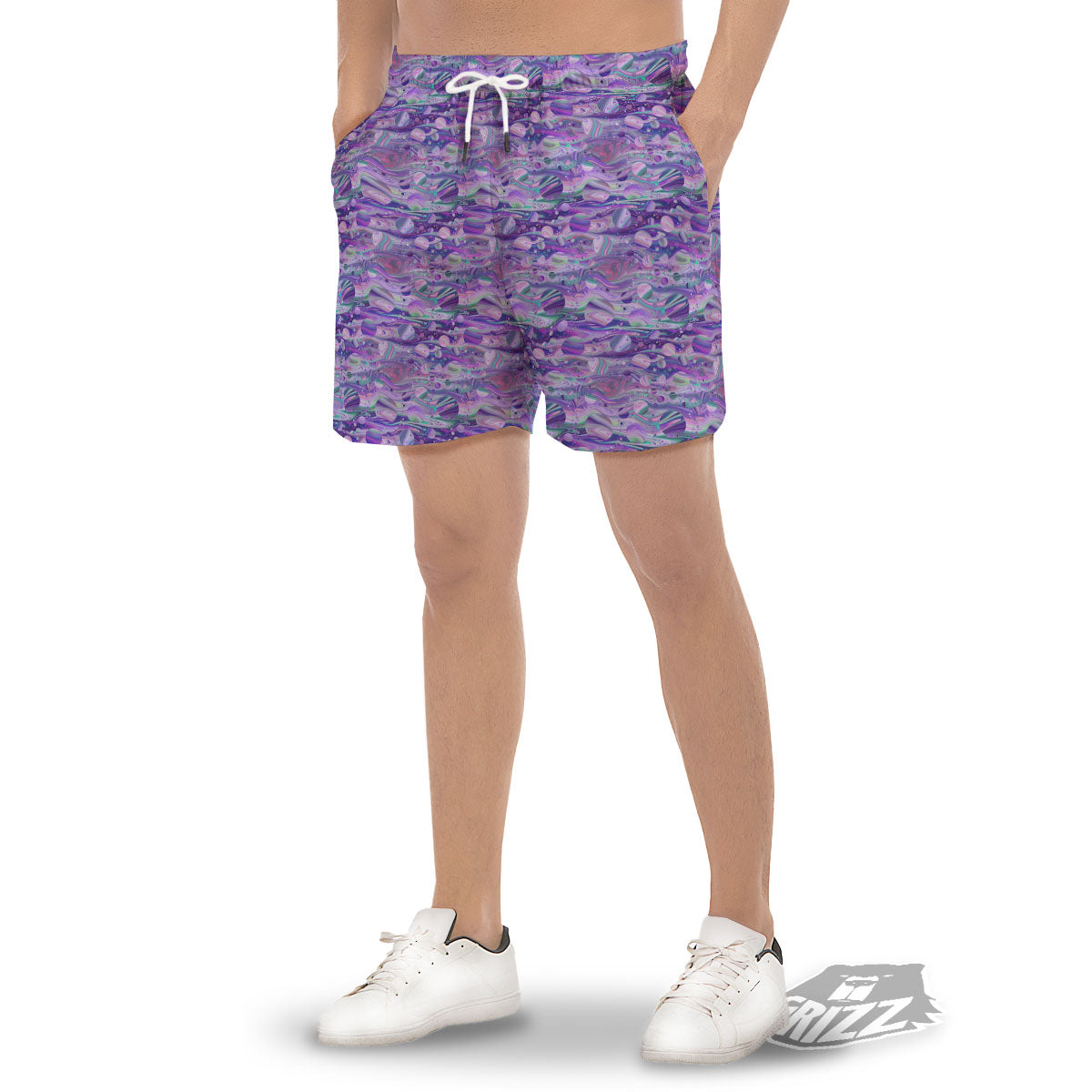 Planets Fantasy Print Pattern Men's Gym Shorts-grizzshop