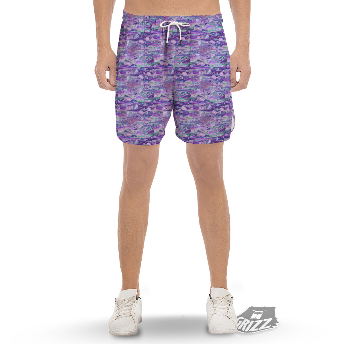 Planets Fantasy Print Pattern Men's Gym Shorts-grizzshop