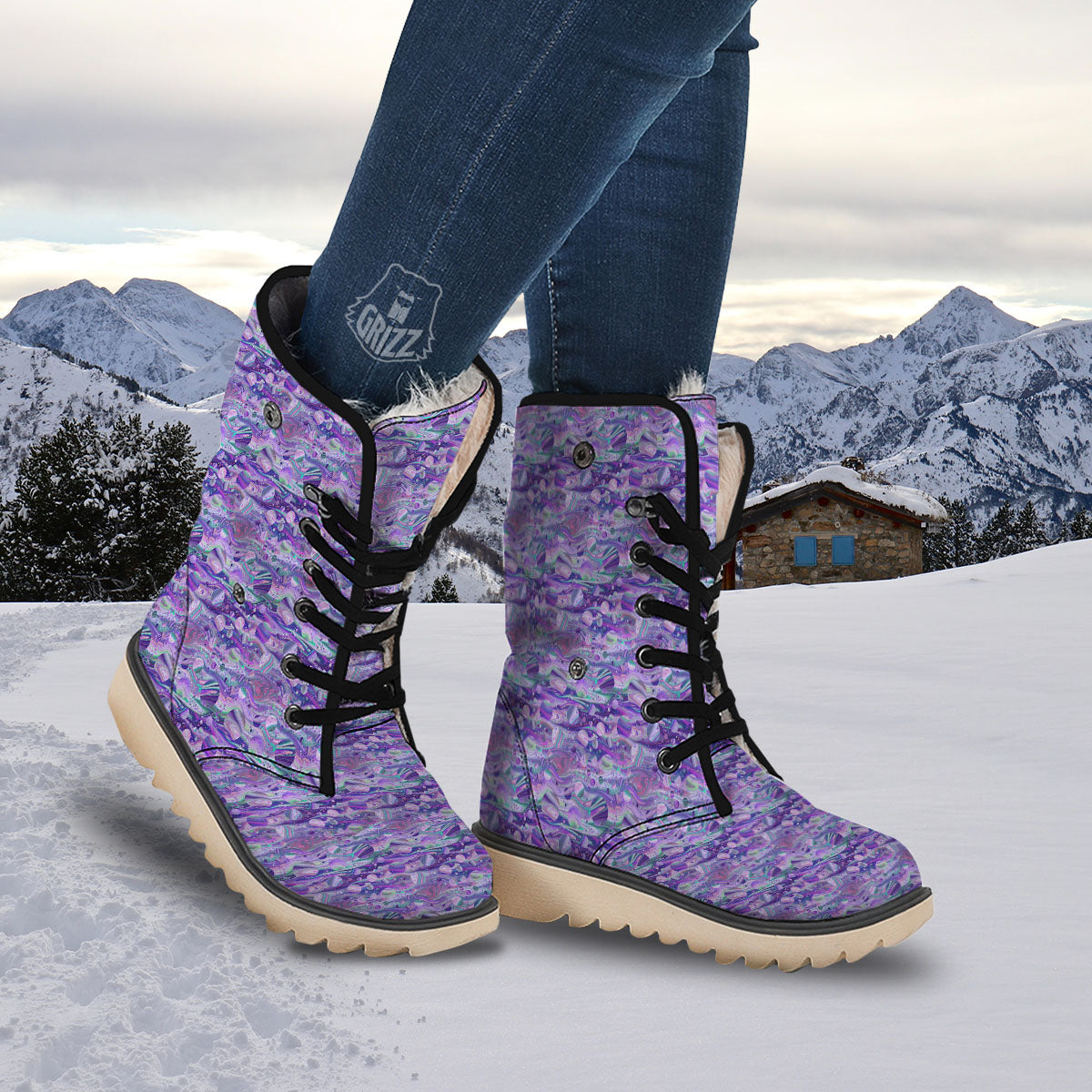 Planets Fantasy Print Pattern Snow Boots-grizzshop