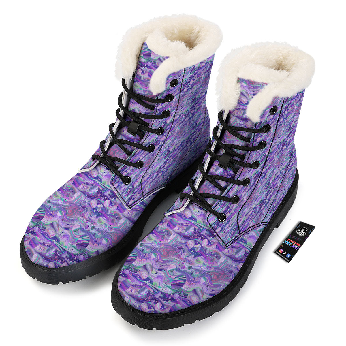 Planets Fantasy Print Pattern Winter Boots-grizzshop