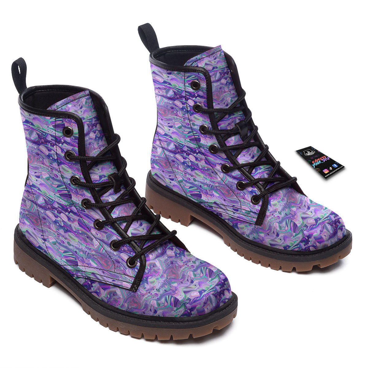 Planets Fantasy Print Pattern Work Boots-grizzshop