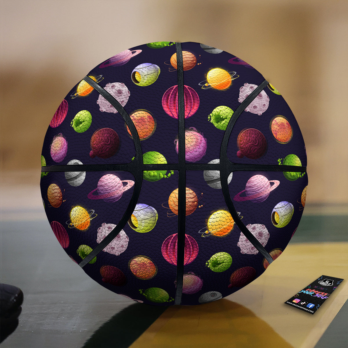 Planets And Stars Print Pattern Basketball