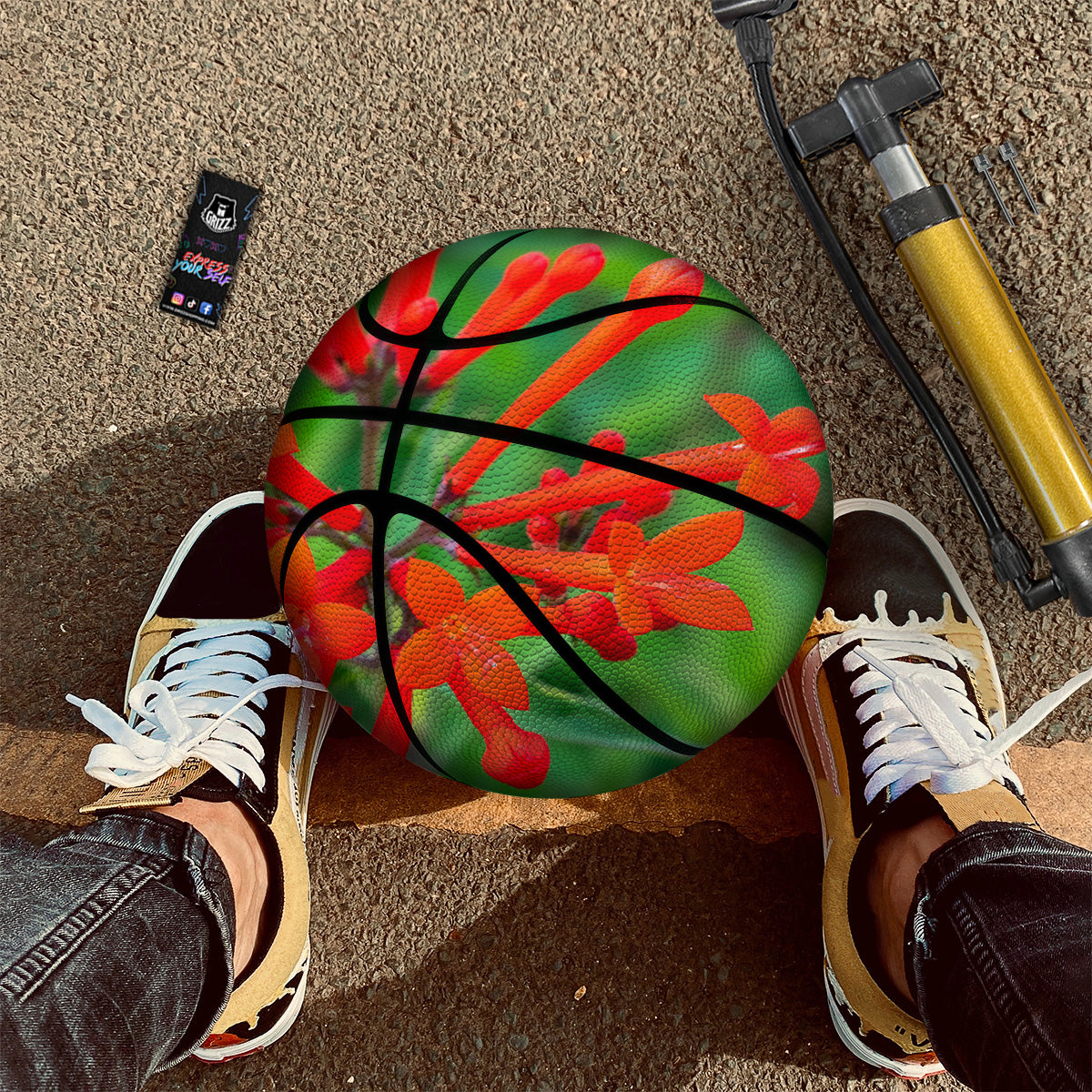 Plant Bouvardia Print Basketball-grizzshop