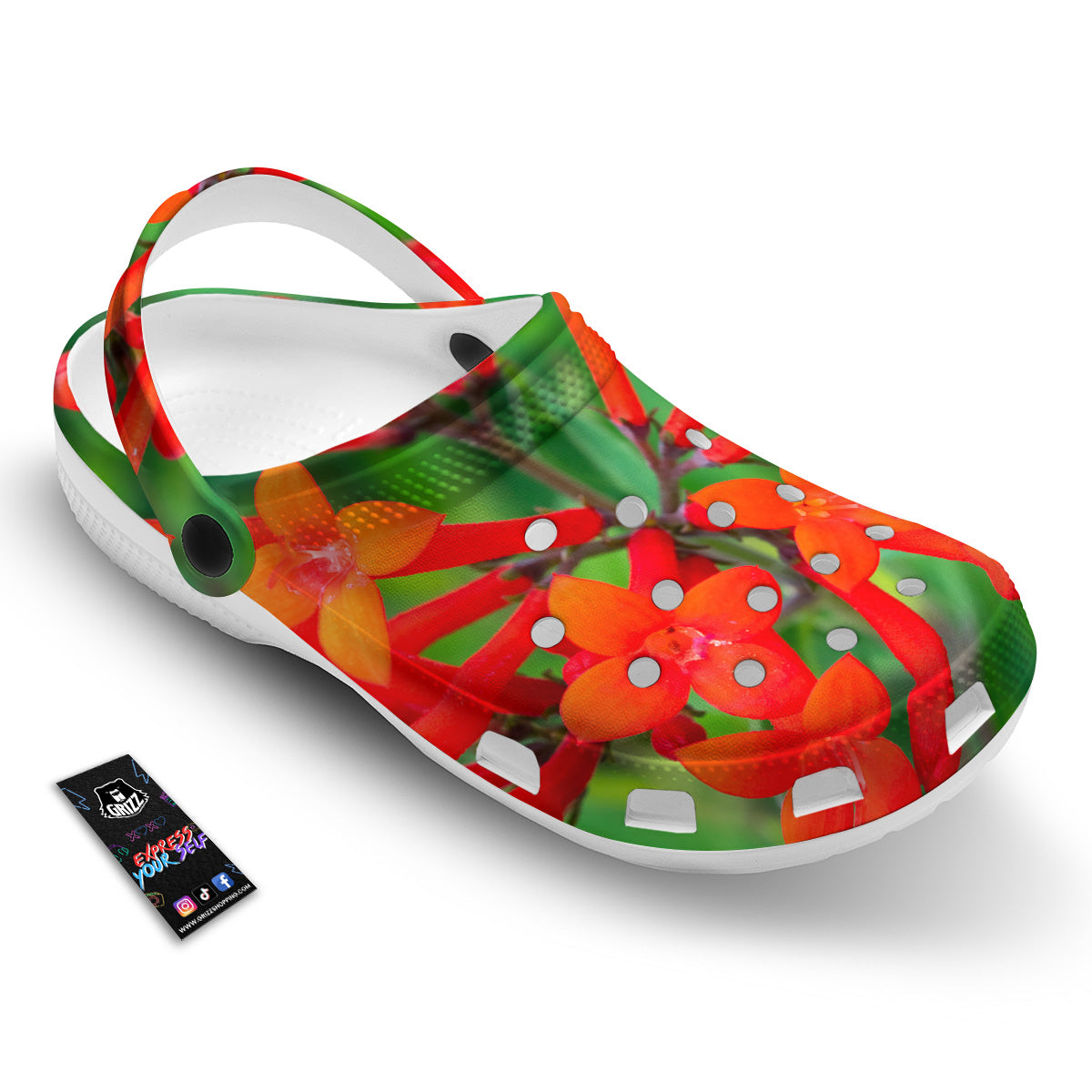 Plant Bouvardia Print Clog-grizzshop