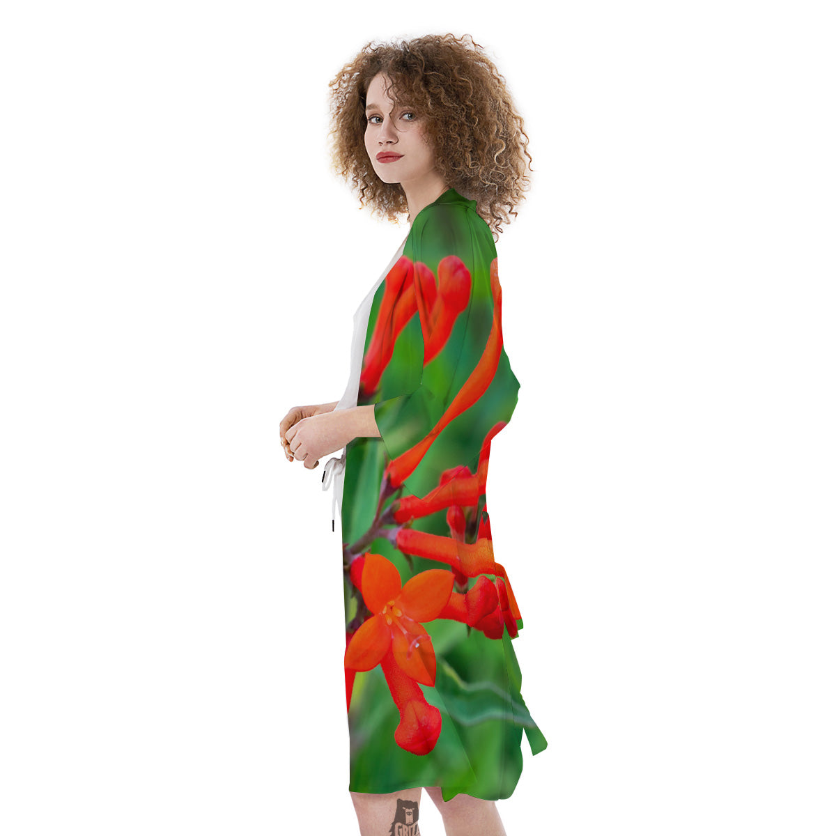 Plant Bouvardia Print Kimono-grizzshop
