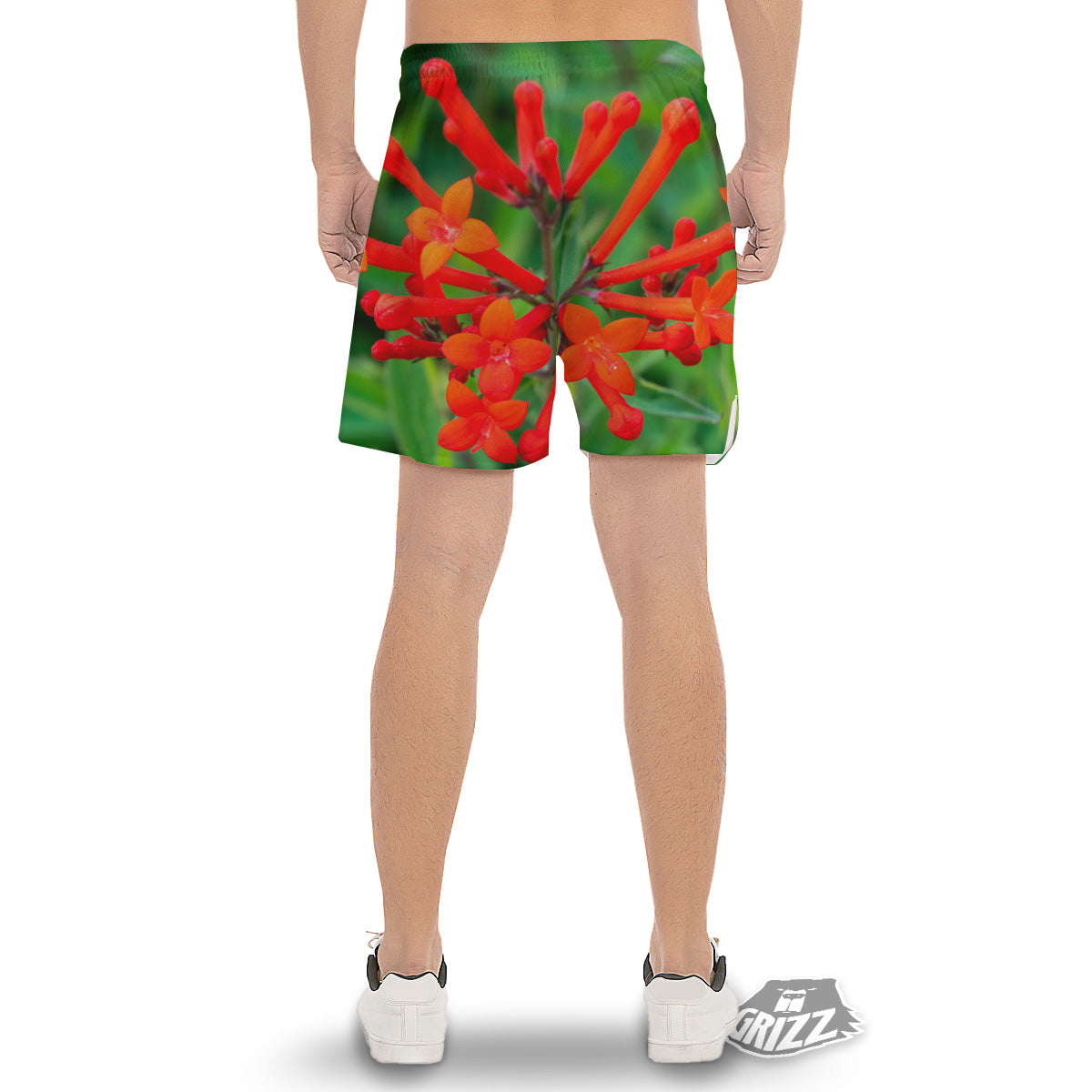 Plant Bouvardia Print Men's Gym Shorts-grizzshop