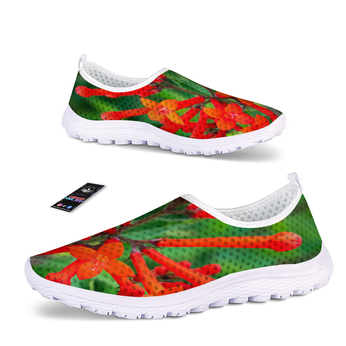 Plant Bouvardia Print Nurse Shoes-grizzshop