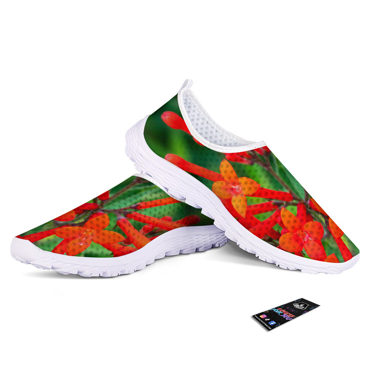 Plant Bouvardia Print Nurse Shoes-grizzshop