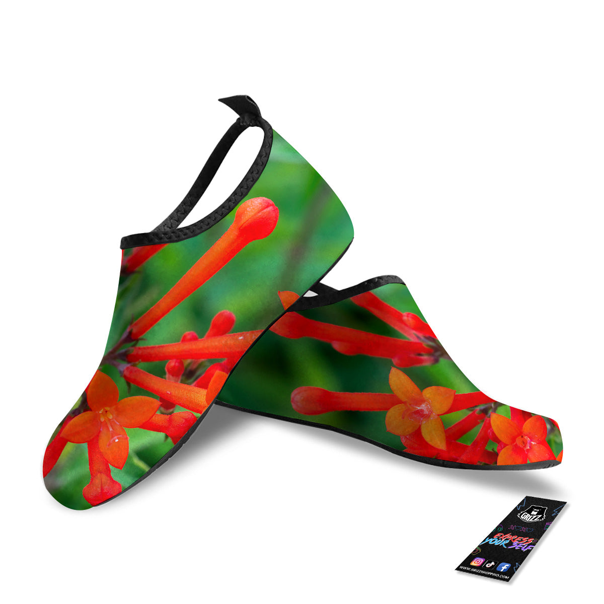 Plant Bouvardia Print Water Shoes-grizzshop