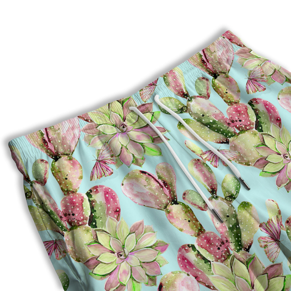 Plant Cactus Watercolor Print Pattern Men's Athletic Shorts
