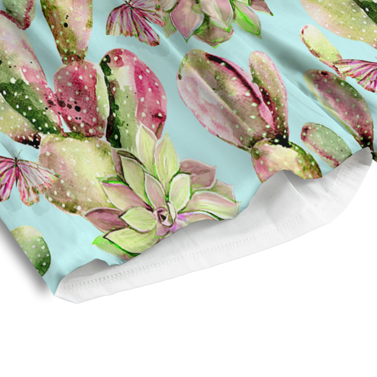 Plant Cactus Watercolor Print Pattern Men's Athletic Shorts