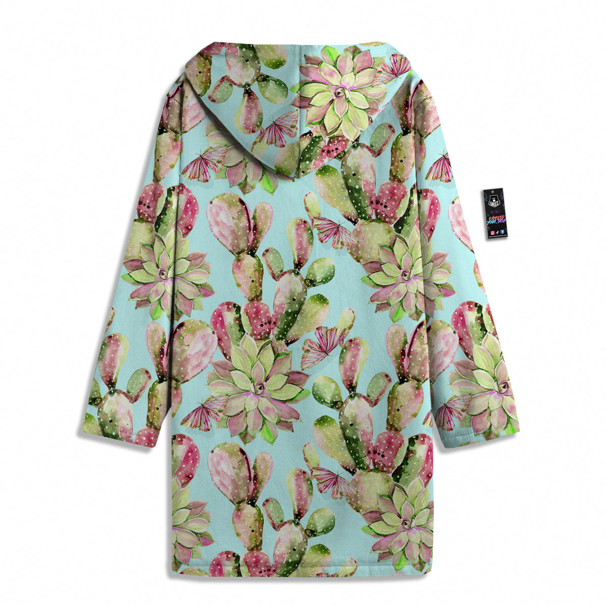 Plant Cactus Watercolor Print Pattern Men's Windbreaker Jacket-grizzshop