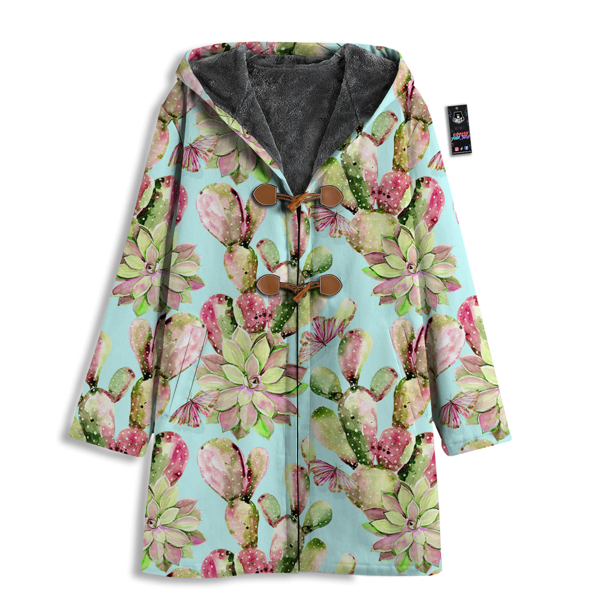 Plant Cactus Watercolor Print Pattern Men's Windbreaker Jacket-grizzshop