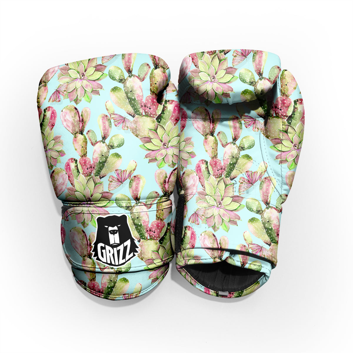 Plant Cactus Watercolor Print Pattern Pro Boxing Glove