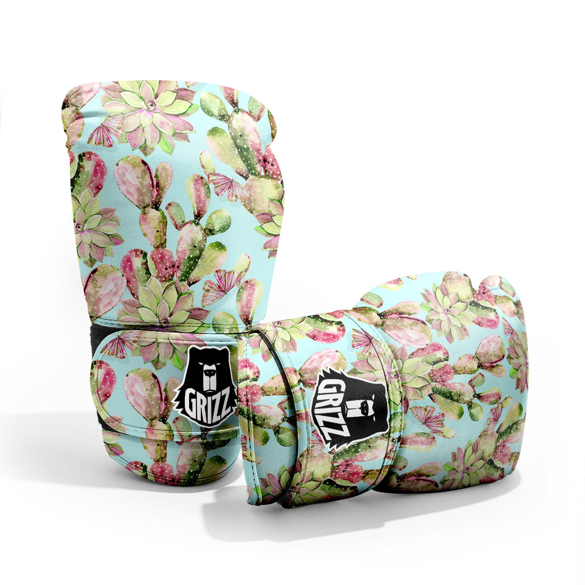 Plant Cactus Watercolor Print Pattern Pro Boxing Glove