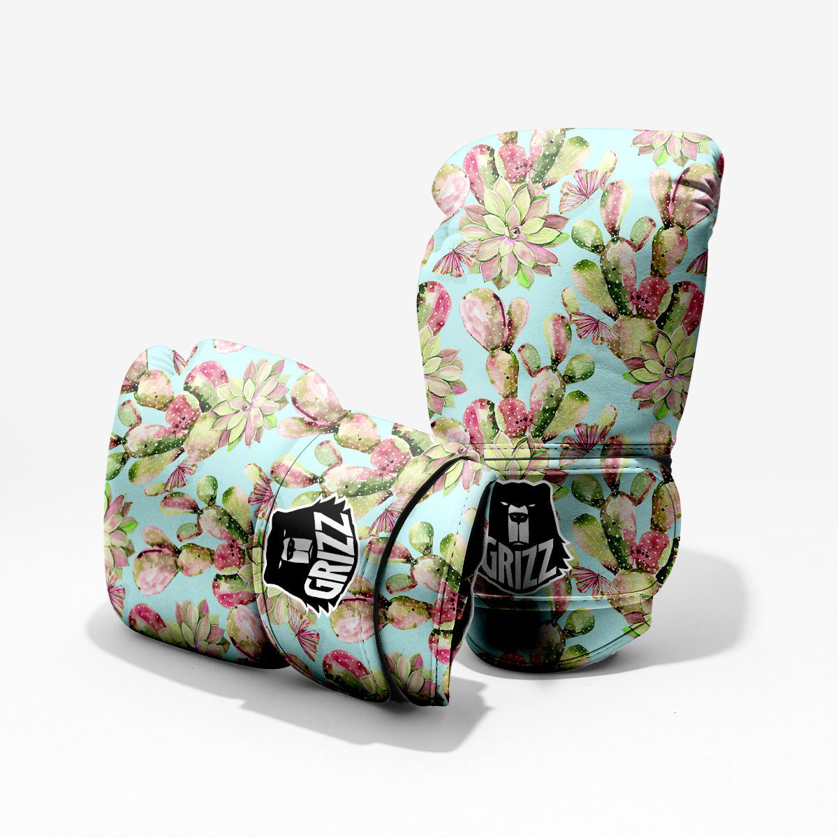 Plant Cactus Watercolor Print Pattern Pro Boxing Glove