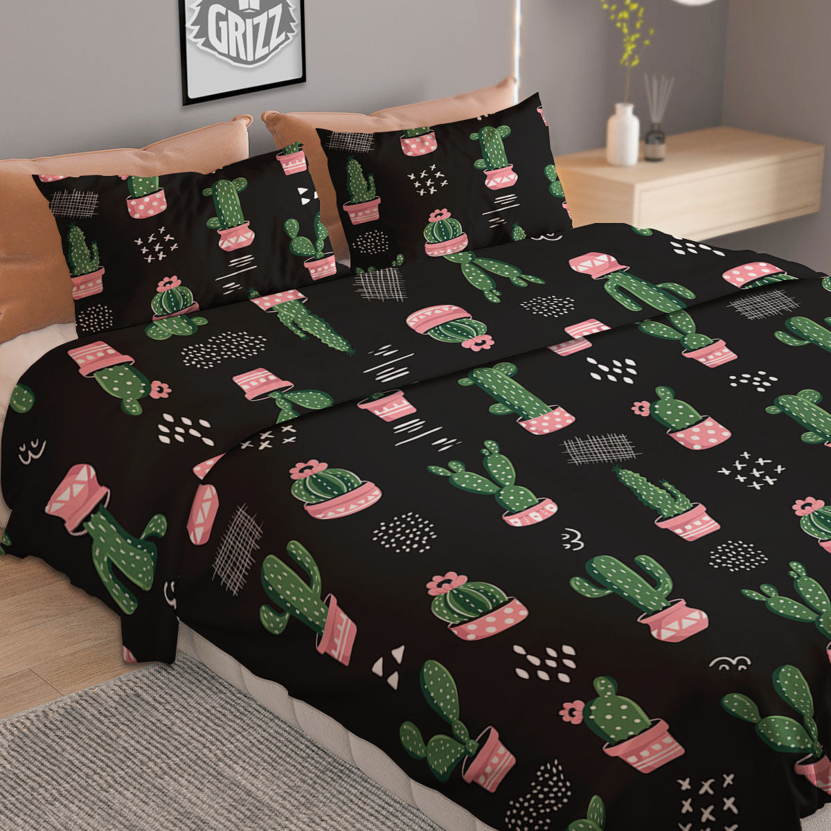 Peace Groovy Girly Print Pattern Duvet Cover Bedding Set