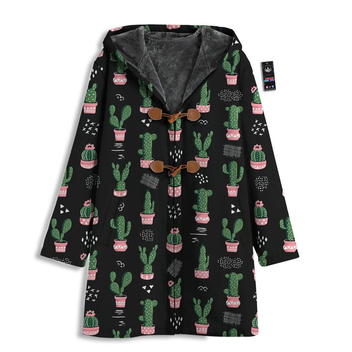 Plant Cute Cactus Print Pattern Men's Windbreaker Jacket-grizzshop