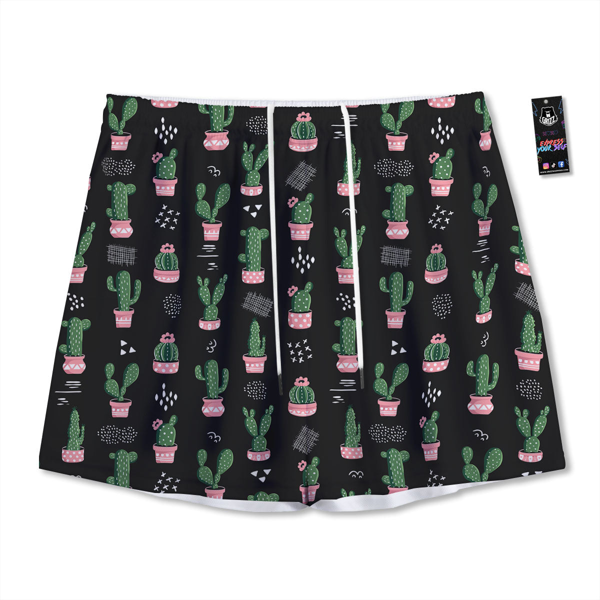 Peace Groovy Girly Print Pattern Mesh Shorts