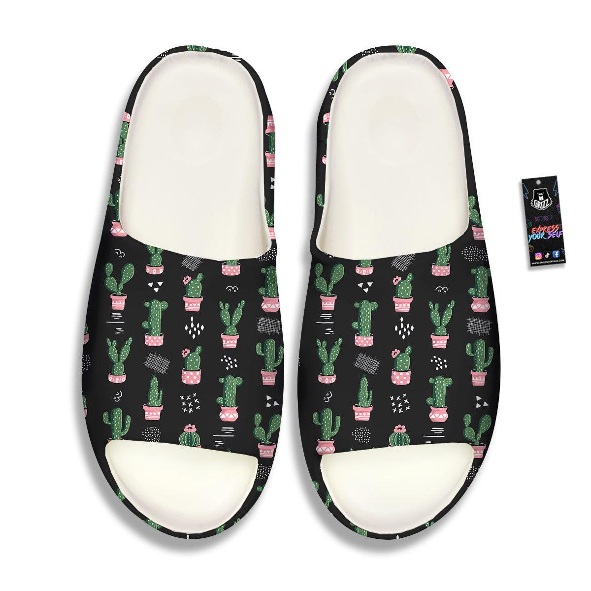 Plant Cute Cactus Print Pattern Sandals-grizzshop