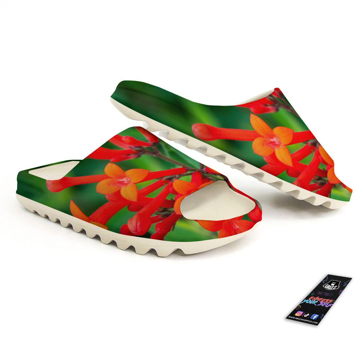 Plant Bouvardia Print Sandals
