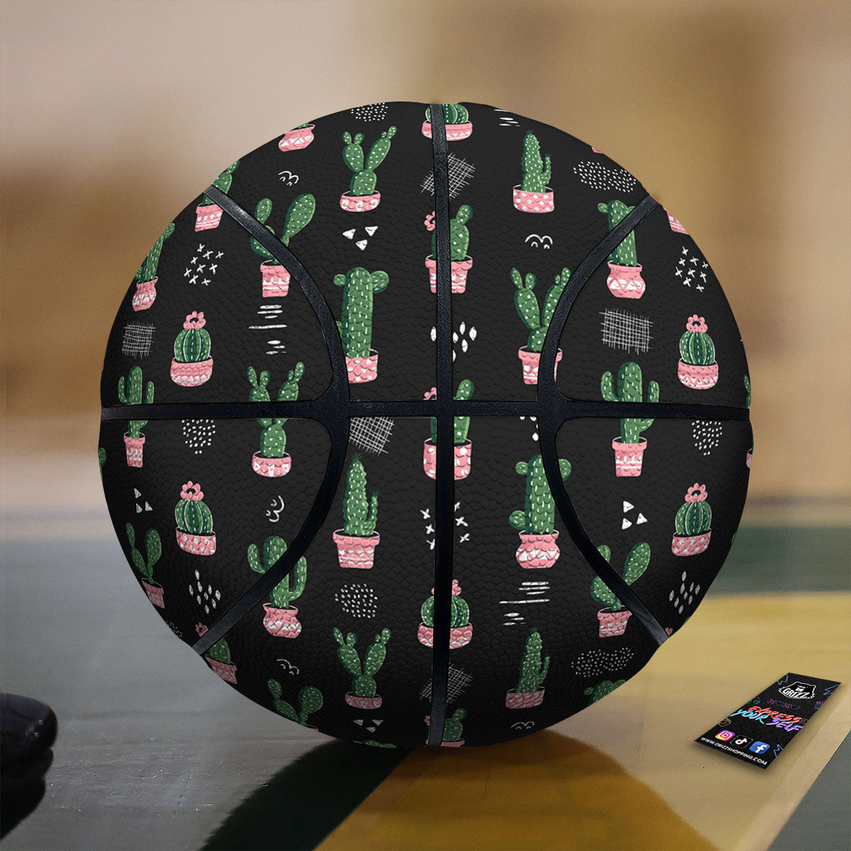 Plant Cute Cactus Print Pattern Basketball