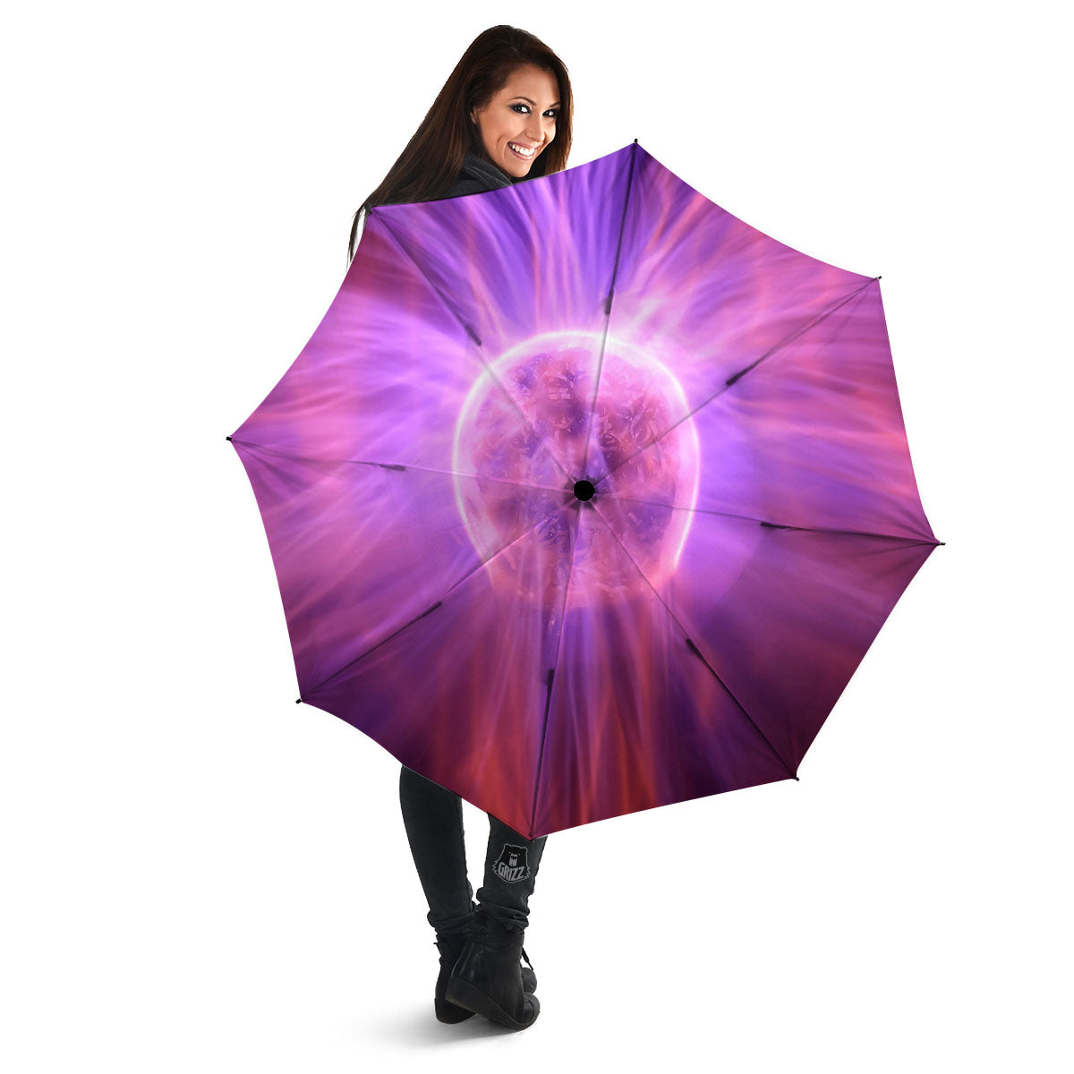 Plasma Ball Purple Print Umbrella-grizzshop