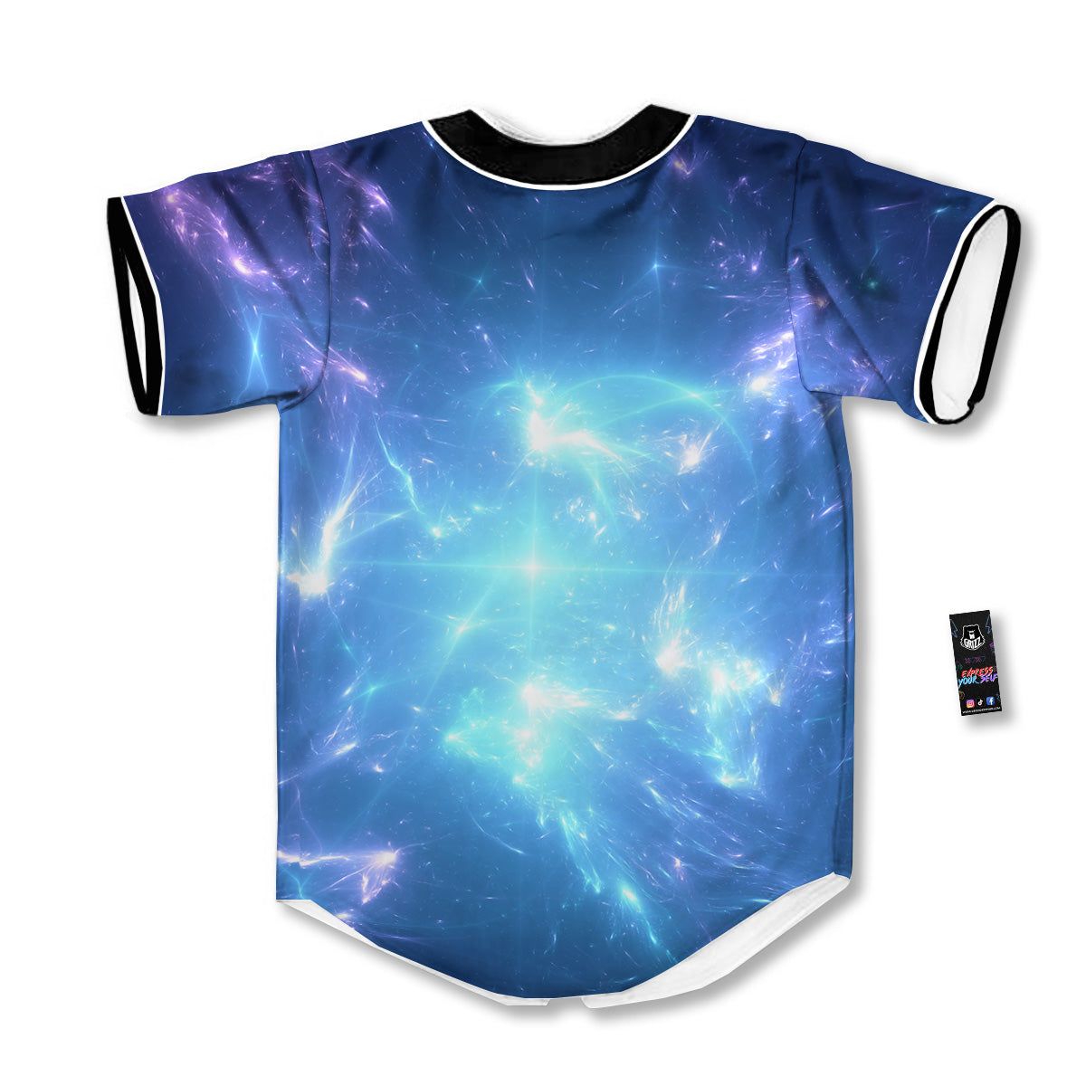 Plasma Blue Print Baseball Jersey-grizzshop