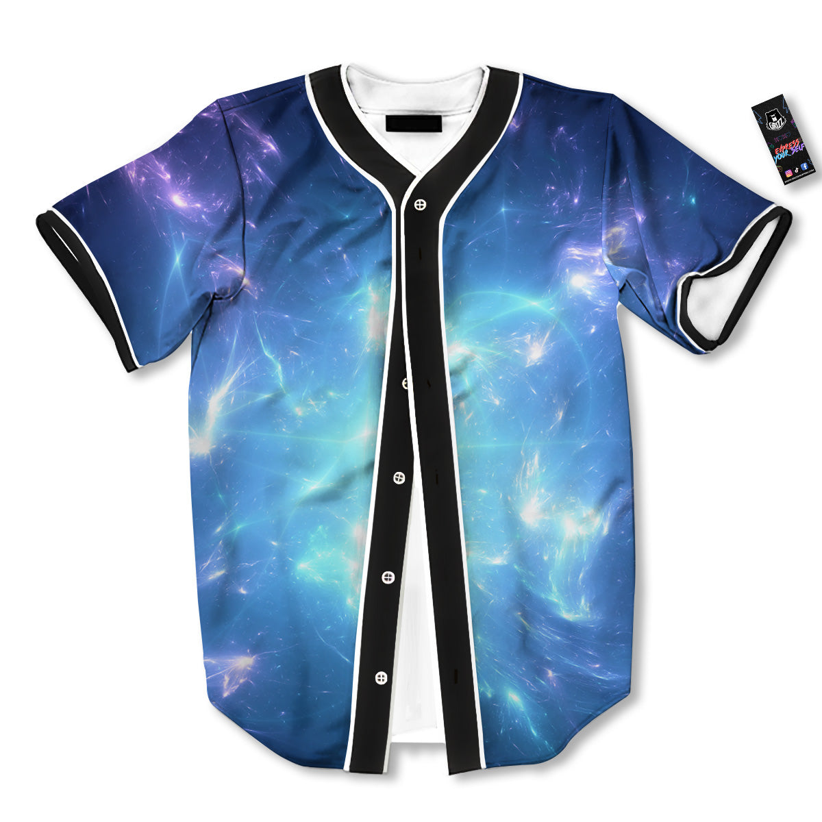 Plasma Blue Print Baseball Jersey-grizzshop