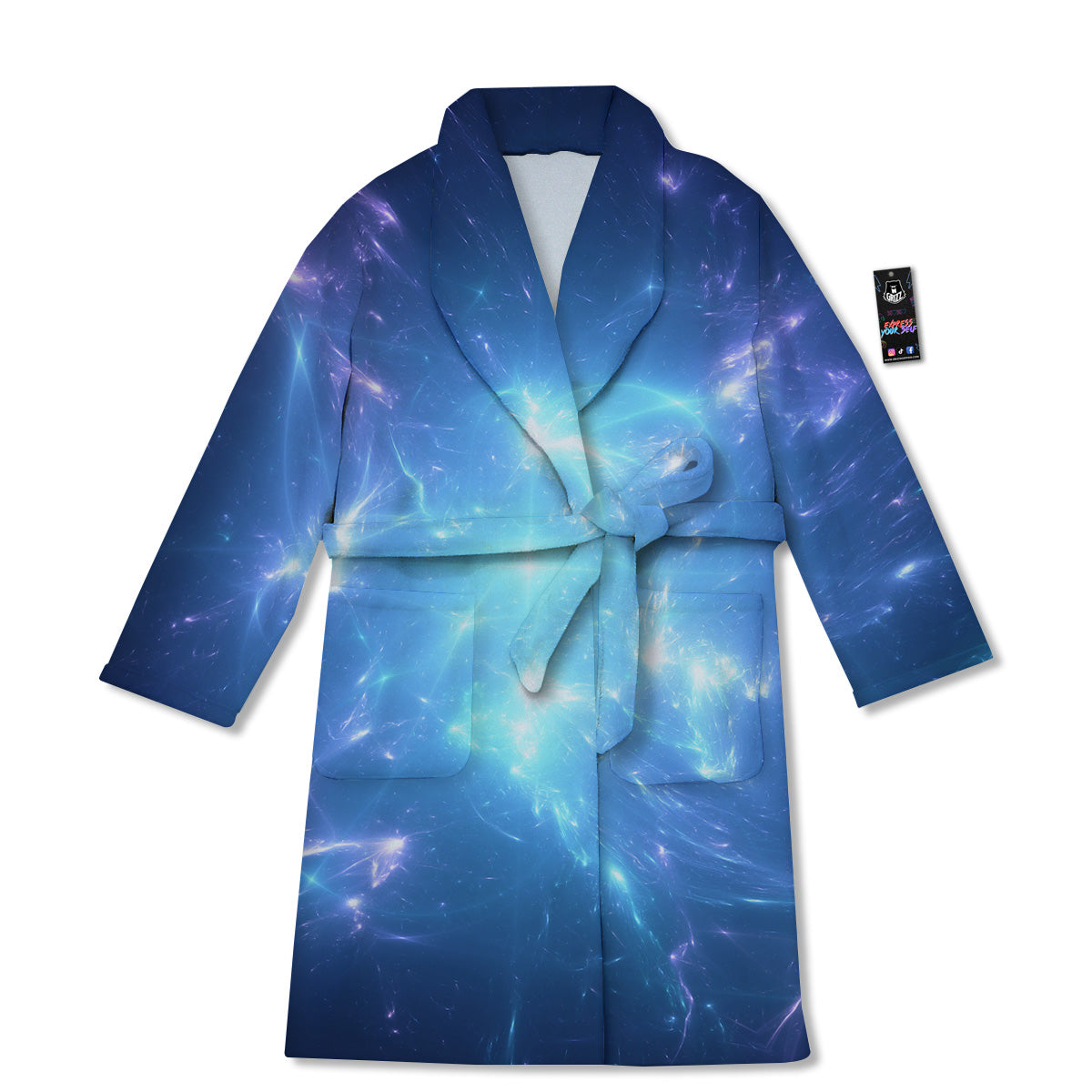 Plasma Blue Print Bathrobe-grizzshop