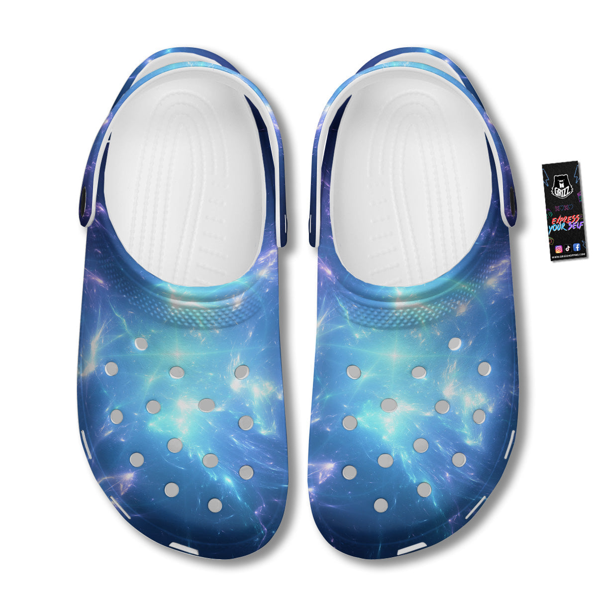 Plasma Blue Print Clog-grizzshop