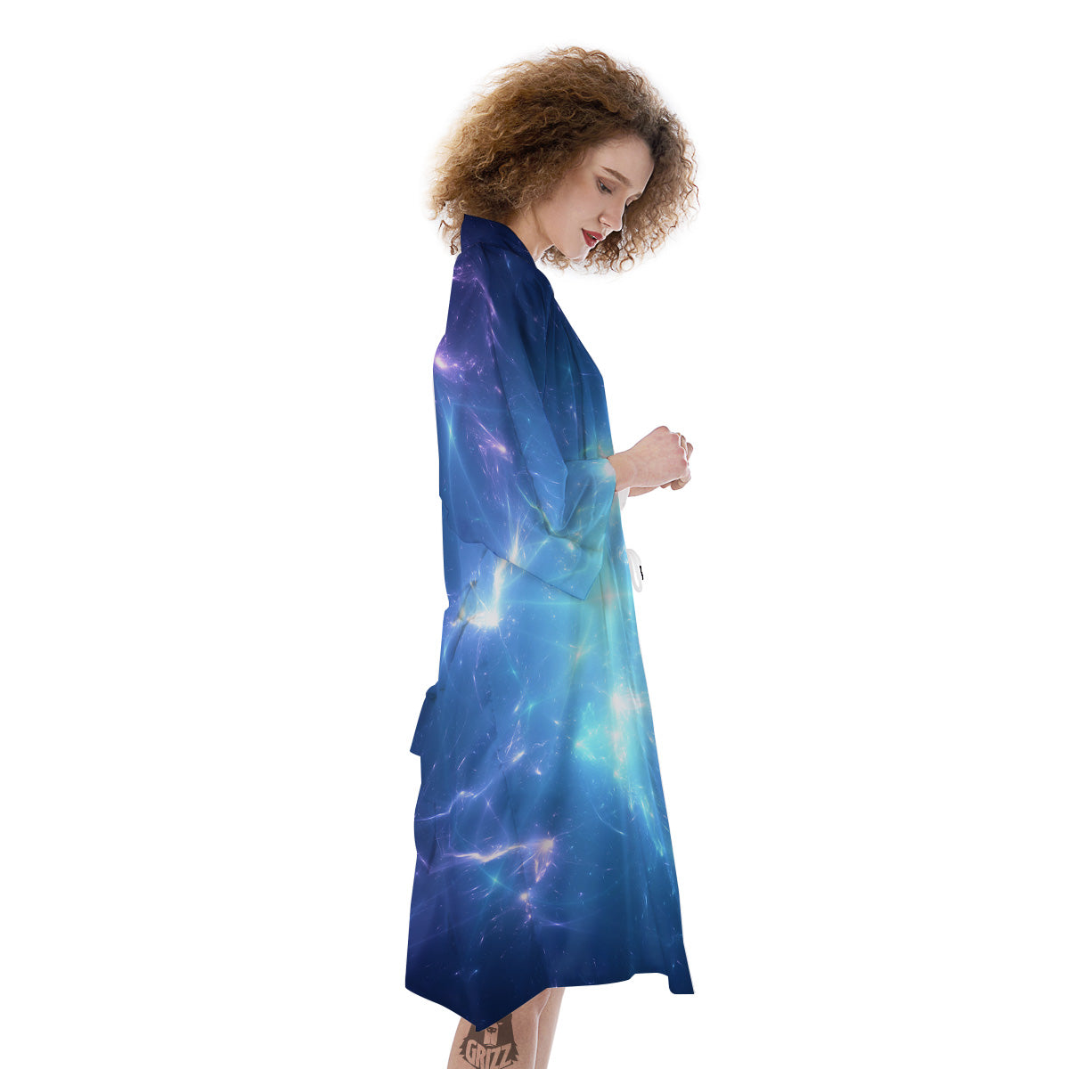 Plasma Blue Print Kimono-grizzshop