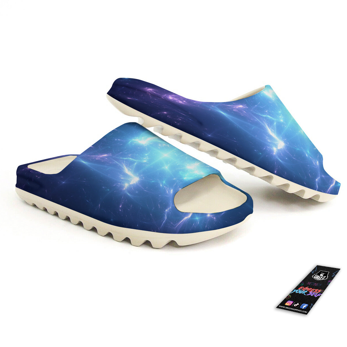 Plasma Blue Print Sandals-grizzshop