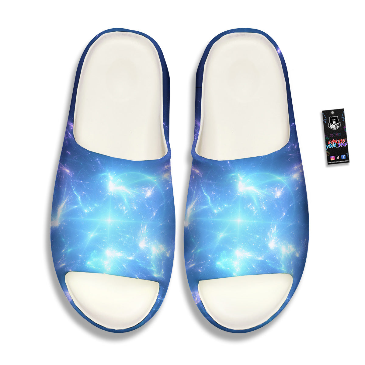 Plasma Blue Print Sandals-grizzshop