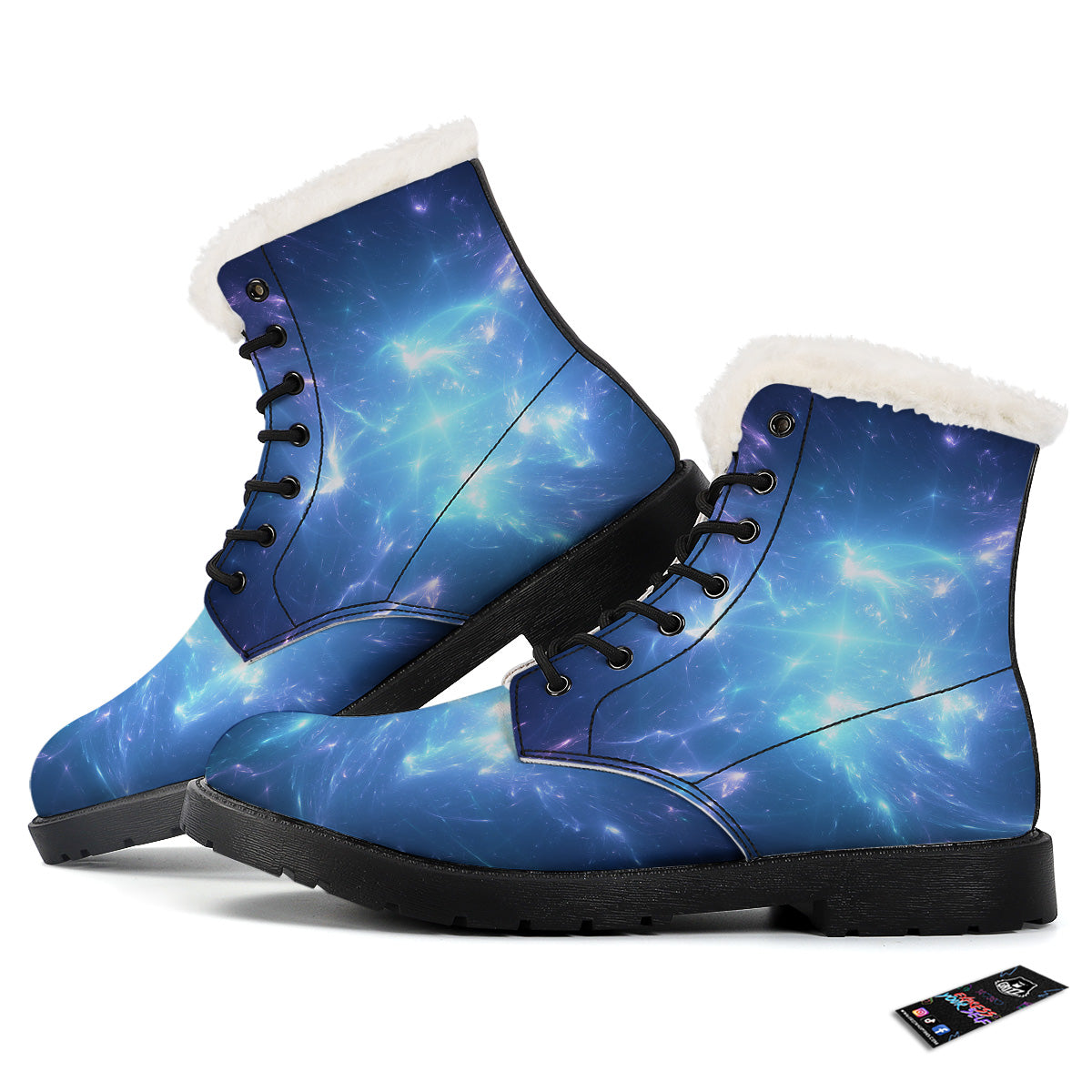 Plasma Blue Print Winter Boots-grizzshop