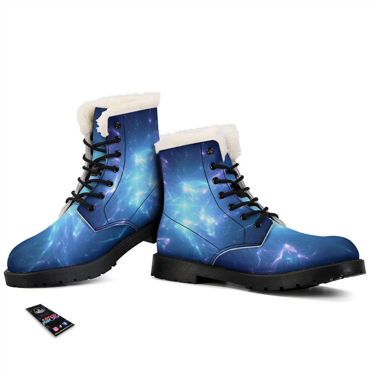 Plasma Blue Print Winter Boots-grizzshop
