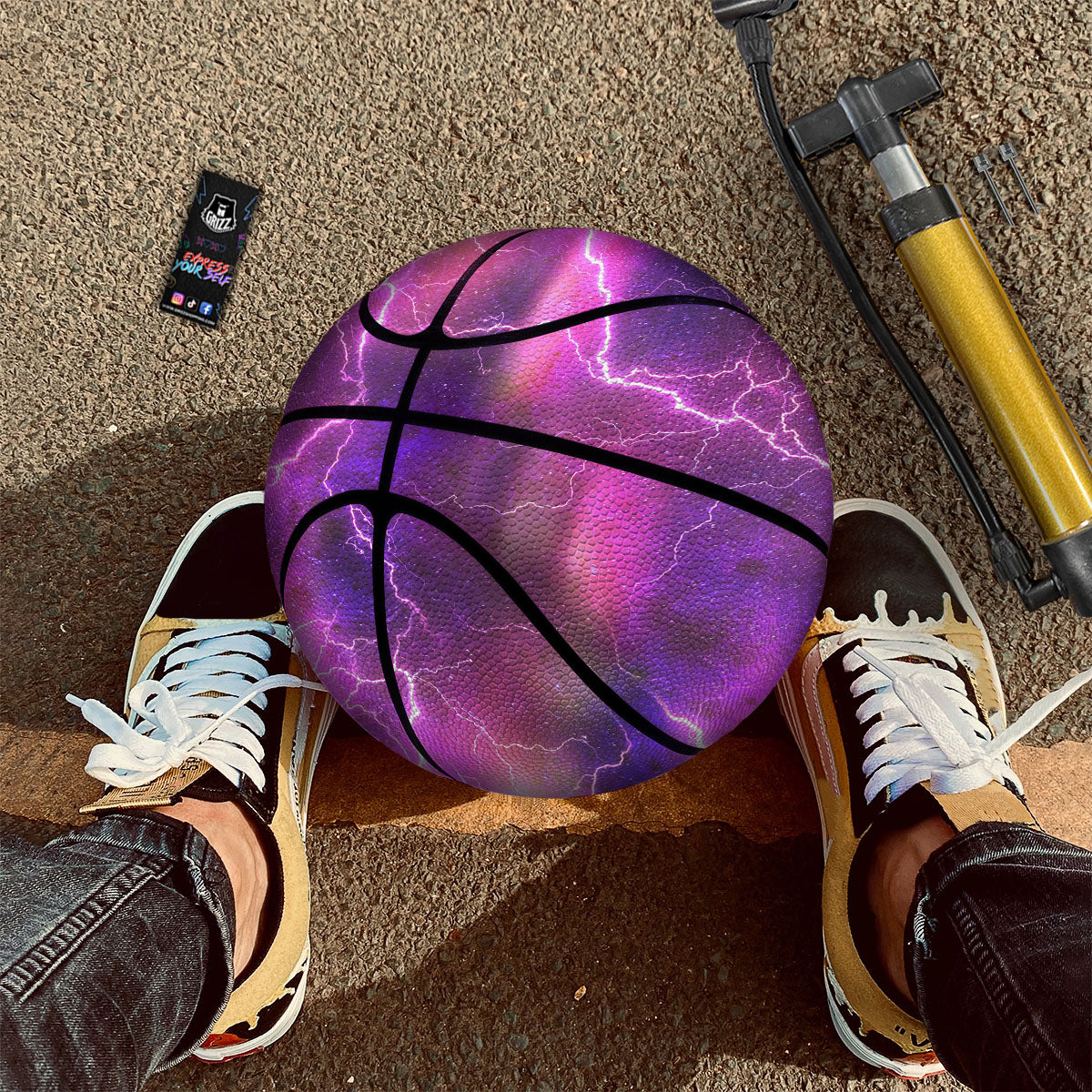 Plasma Lightning Print Basketball-grizzshop