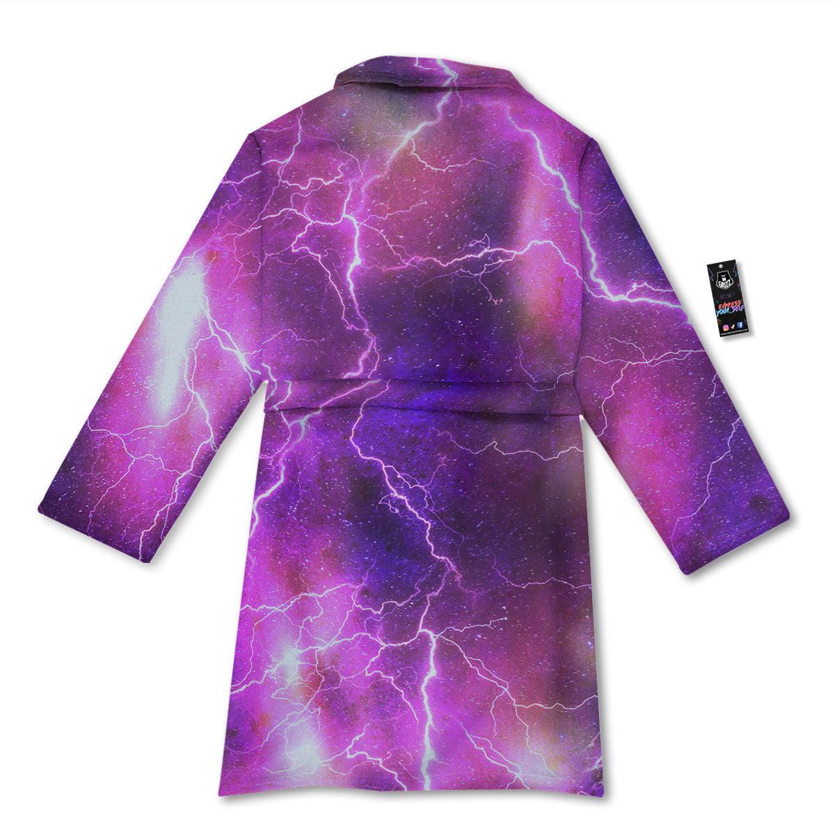 Plasma Lightning Print Bathrobe-grizzshop