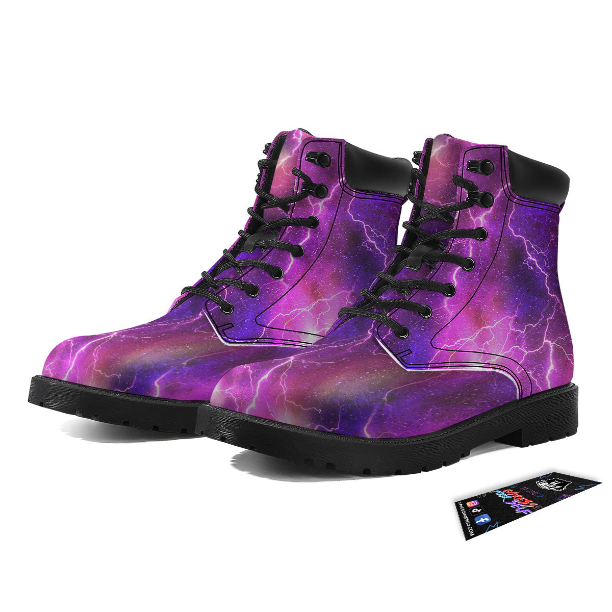 Plasma Lightning Print Boots-grizzshop