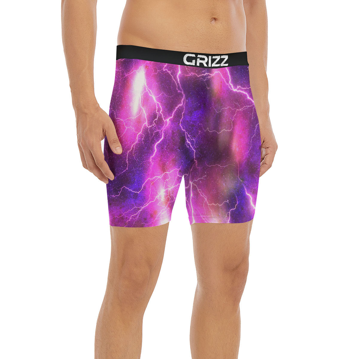 Plasma Lightning Print Boxer Briefs-grizzshop