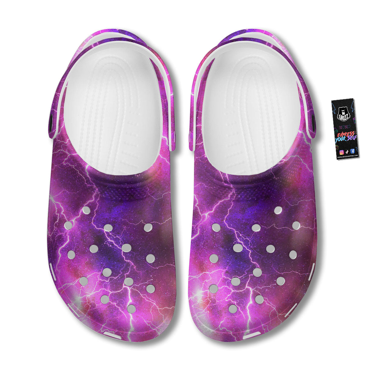 Plasma Lightning Print Clog-grizzshop
