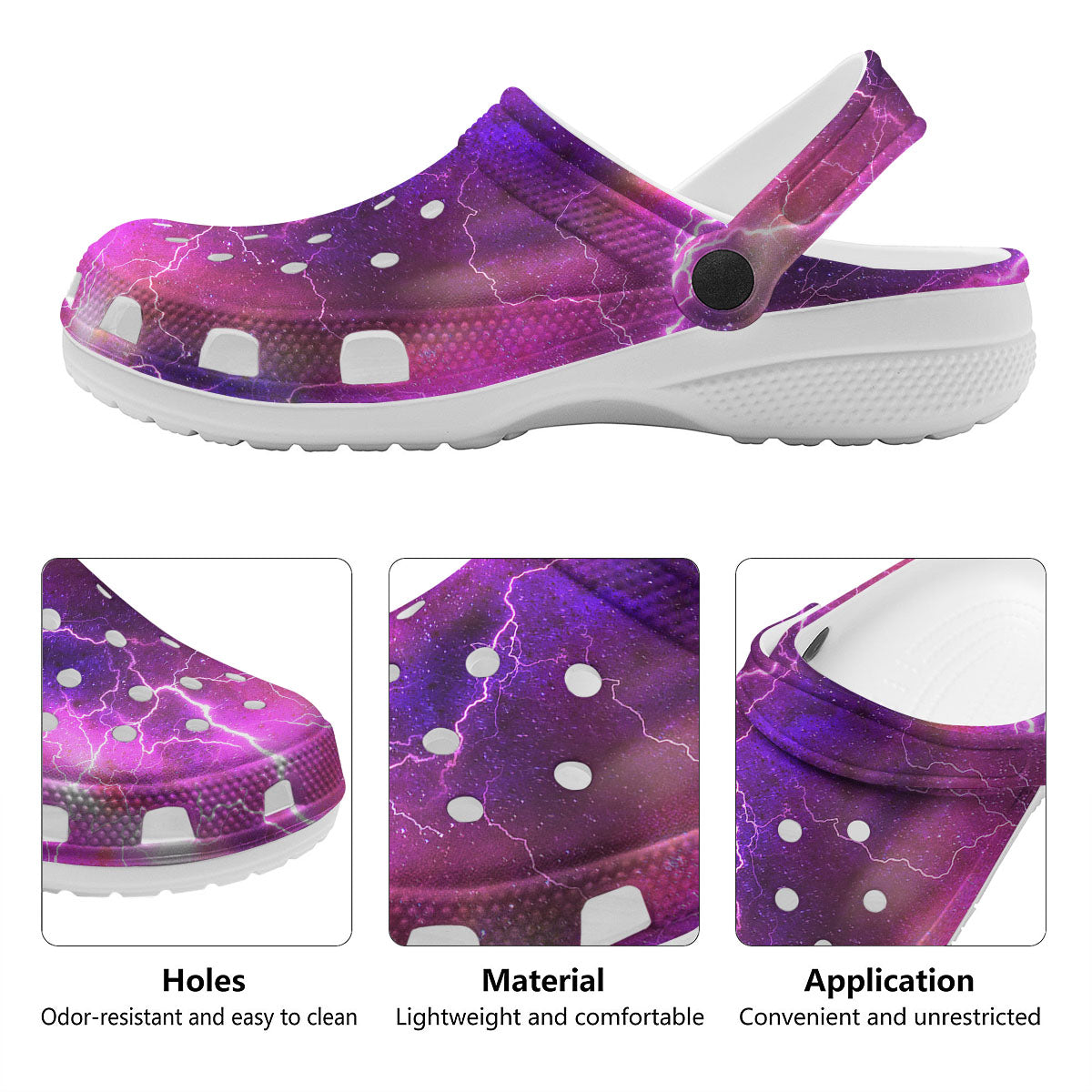 Plasma Lightning Print Clog-grizzshop