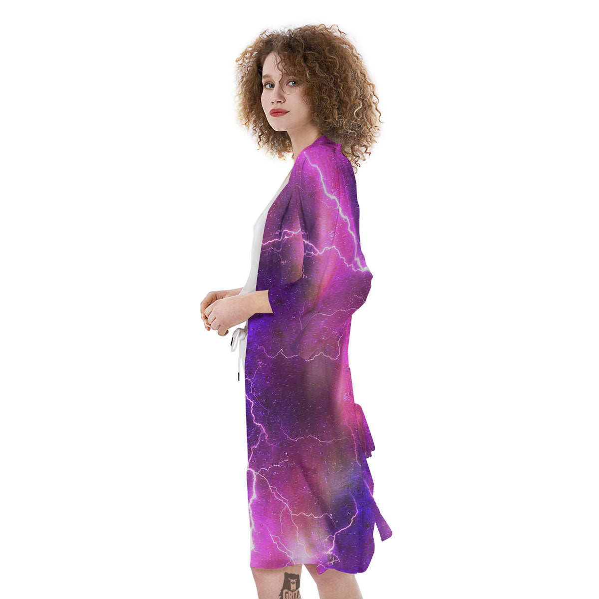 Plasma Lightning Print Kimono-grizzshop