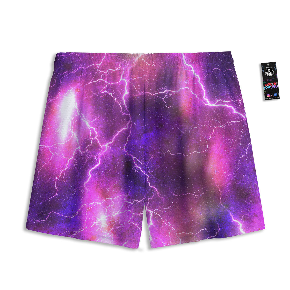 Plasma Lightning Print Mesh Shorts-grizzshop