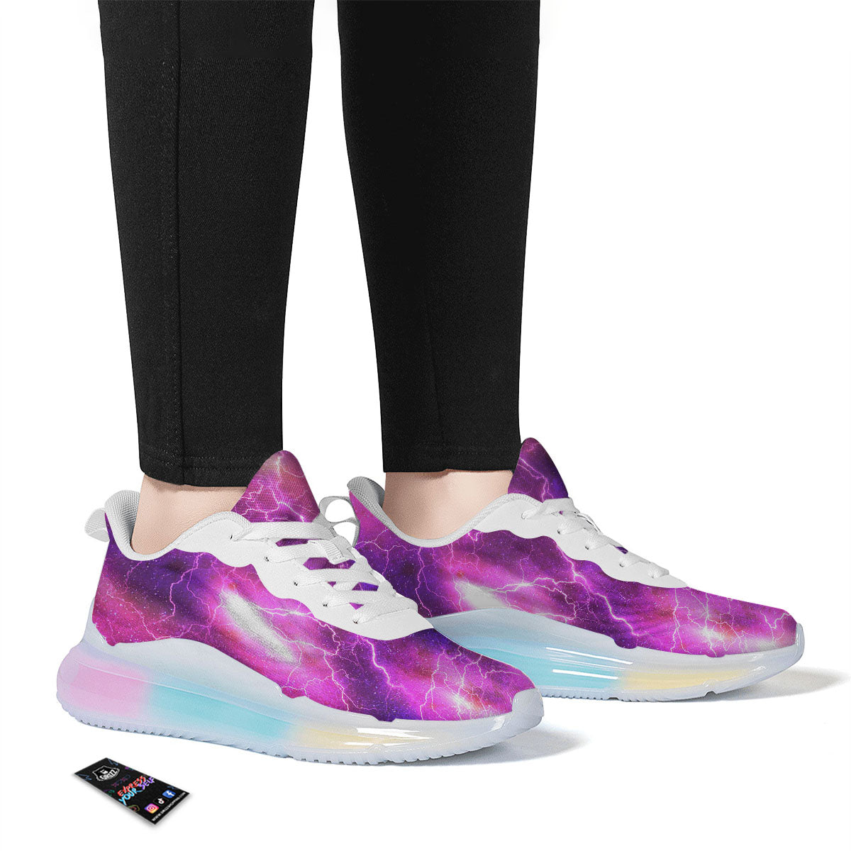 Plasma Lightning Print Running Sneakers-grizzshop